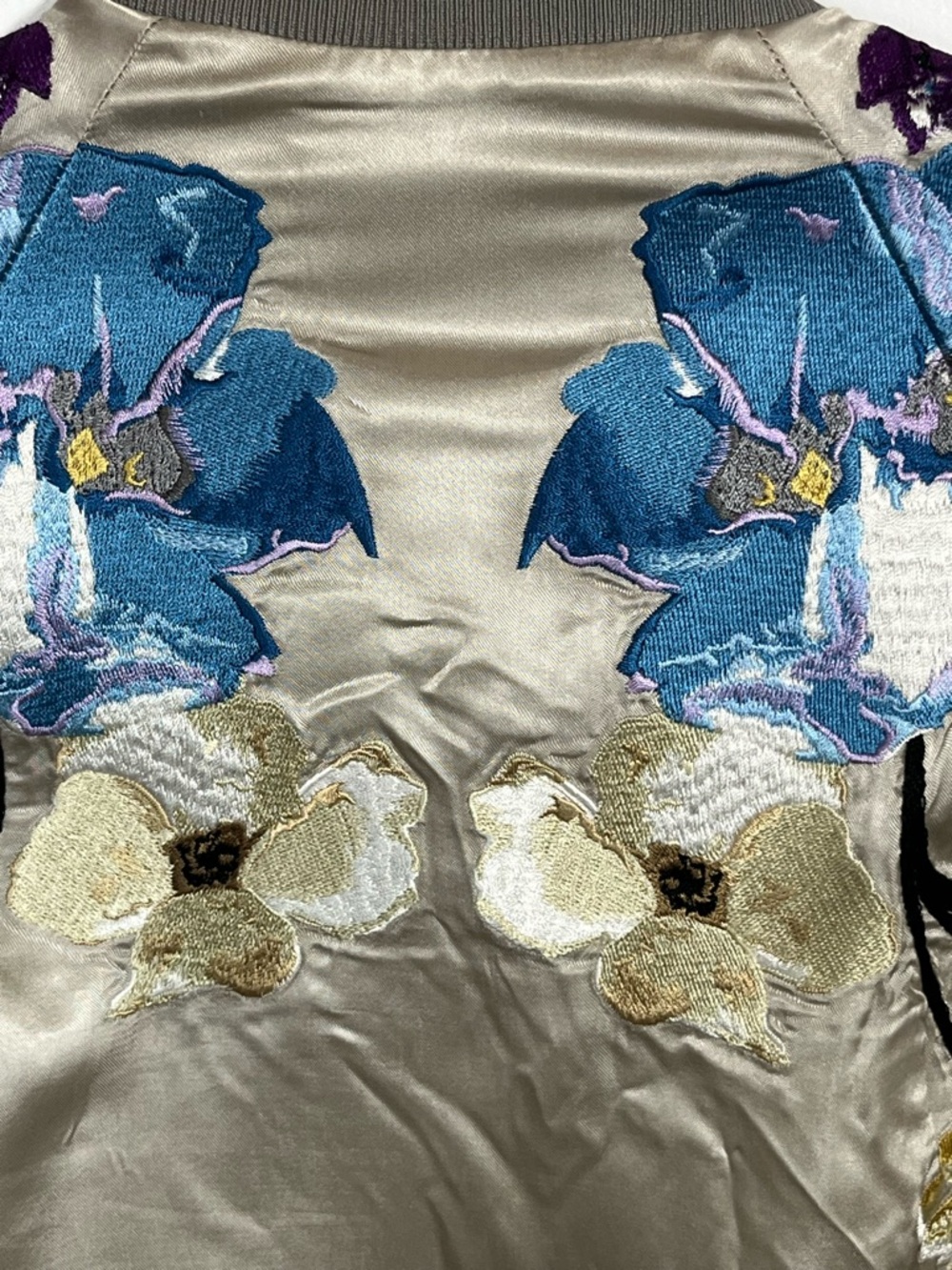 3.1 Phillip Lim Floral Embroidered Satin Bomber Jacket Size 2 Chic - Picture 9 of 16